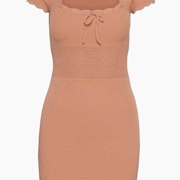 Wilfred | Reception Dress | Pointelle Knit Mini | Soft Terracotta | Size S - Picture 1 of 8